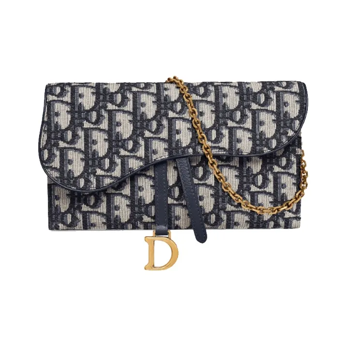 Dior Saddle Wallet Oblique (6 Card Slot) Blue S5614CTZQ_M928