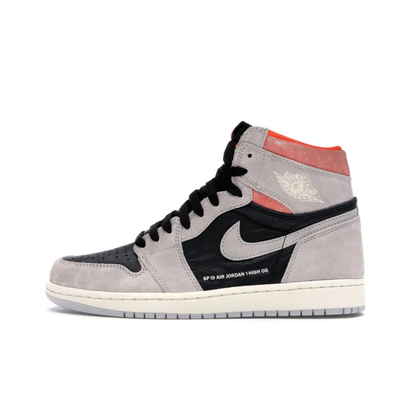 Uabat Jordan 1 Retro High Neutral Grey Hyper Crimson 555088-018