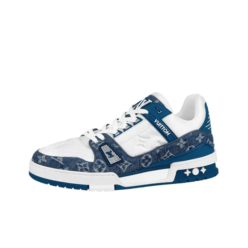 Uabat Louis Vuitton LV Trainer Monogram Denim White Blue 1A9JGZ / 1A9JGU