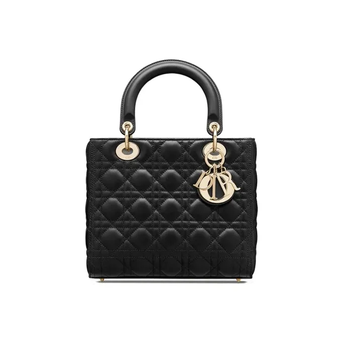 Dior Lady Dior Bag Cannage Lambskin Medium Black M0565ONGE_M900