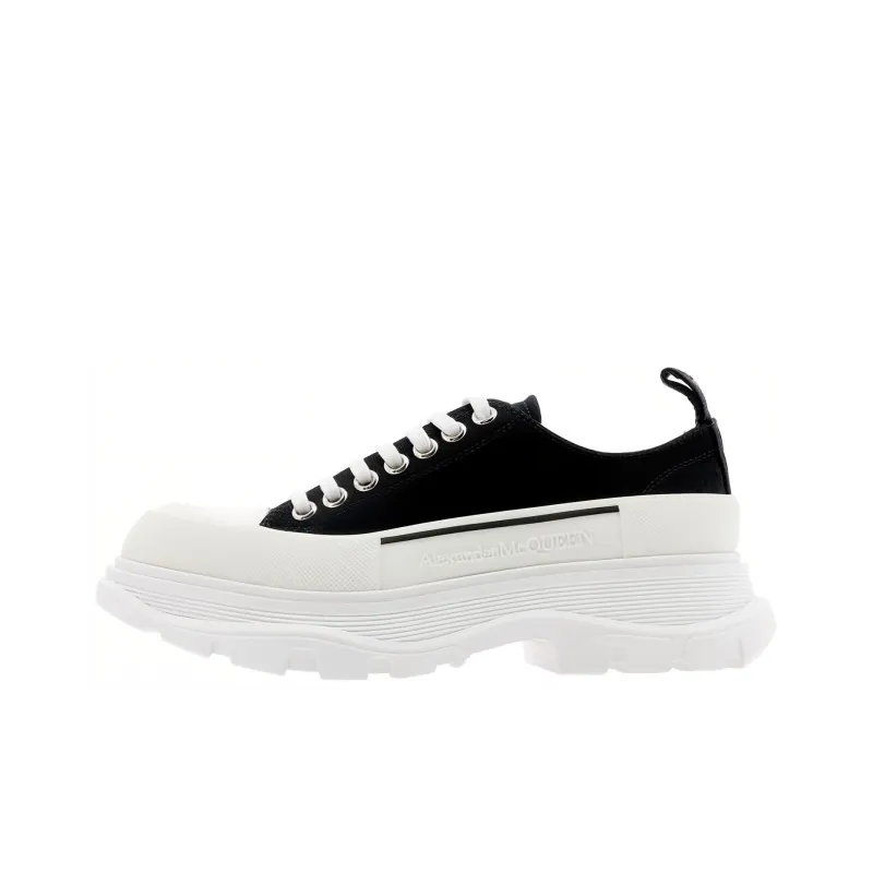 Uabat Alexander McQueen Tread Slick Low Lace Up Black White 611705W4L321070