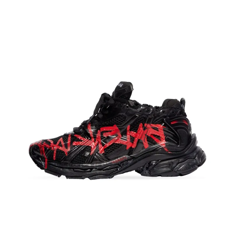 Uabat Balenciaga Runner Graffiti Black Red 677403W3RBQ1060